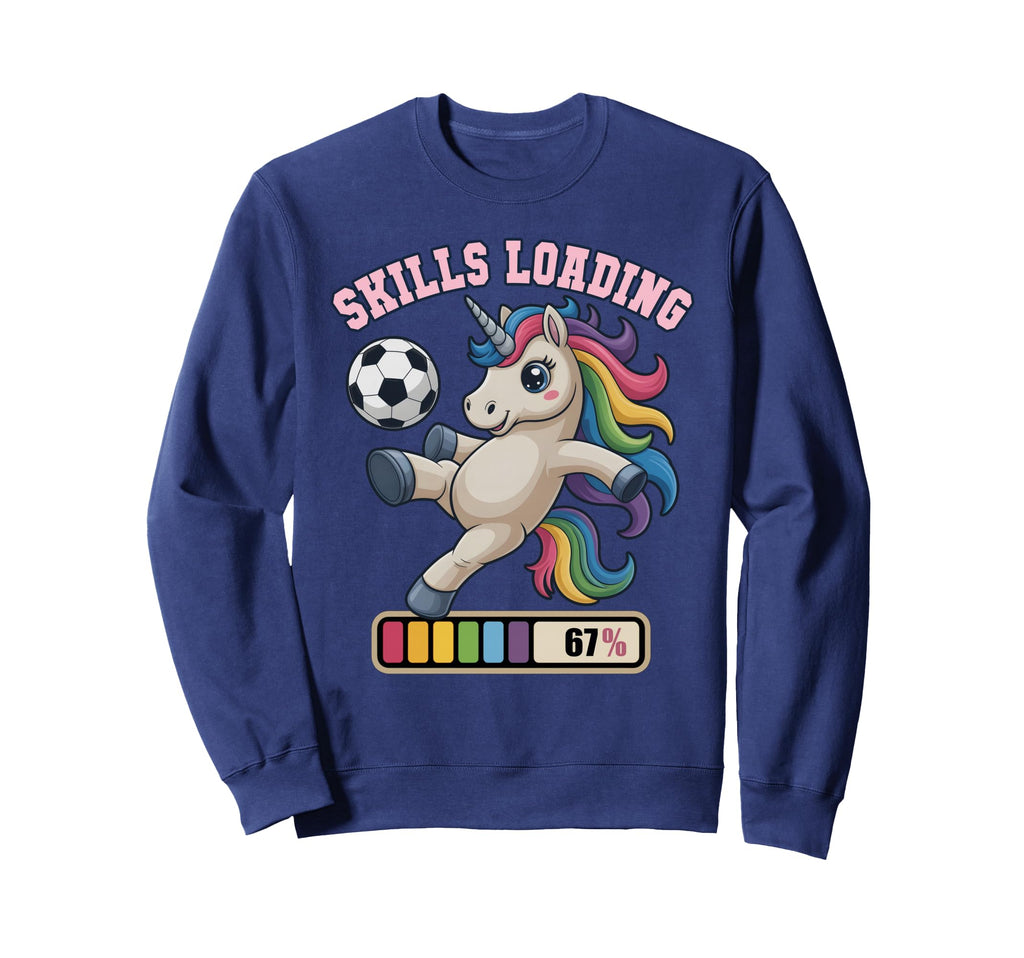 Soccer Unicorn Skills Loading Sweatshirt - Casual Everyday Wear Men Women