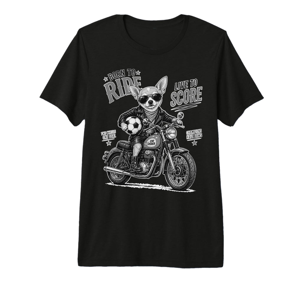 Chihuahua Motorbike Love Footbal Soccer T-Shirt - Streetwear Style Unisex