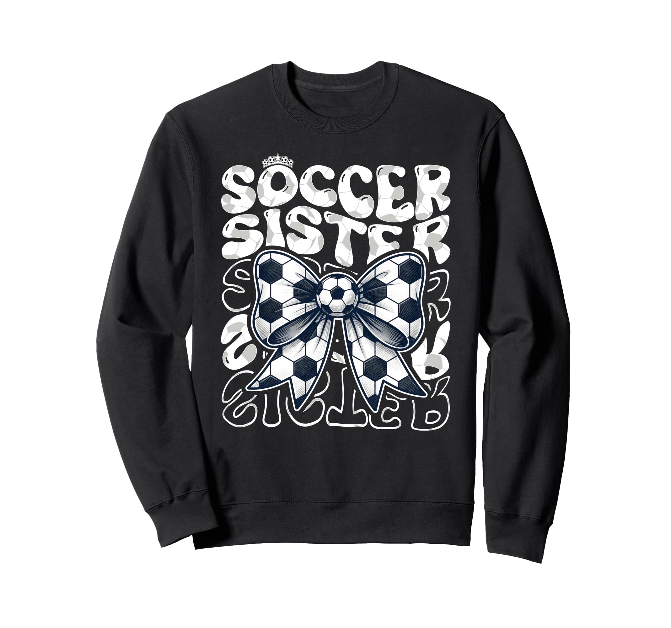Soccer Sister Fan Coquette Bow Sweatshirt - Minimalist Print Men Women