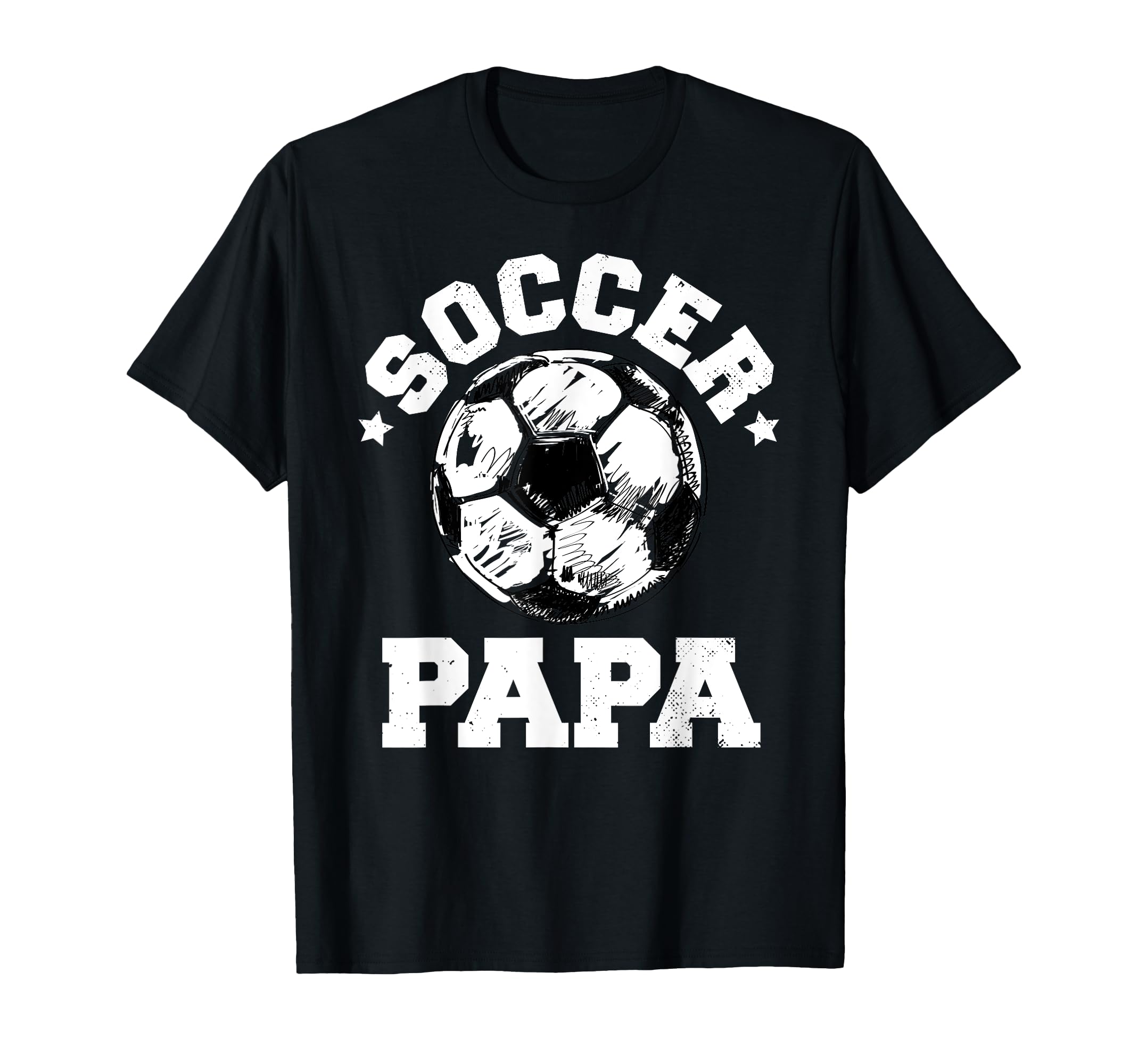 Soccer Papa Soccer Ball Distressed T-Shirt - Novelty Apparel for Adults