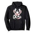 Pig Black White Soccer Coquette Bow Hoodie - Novelty Apparel for Adults