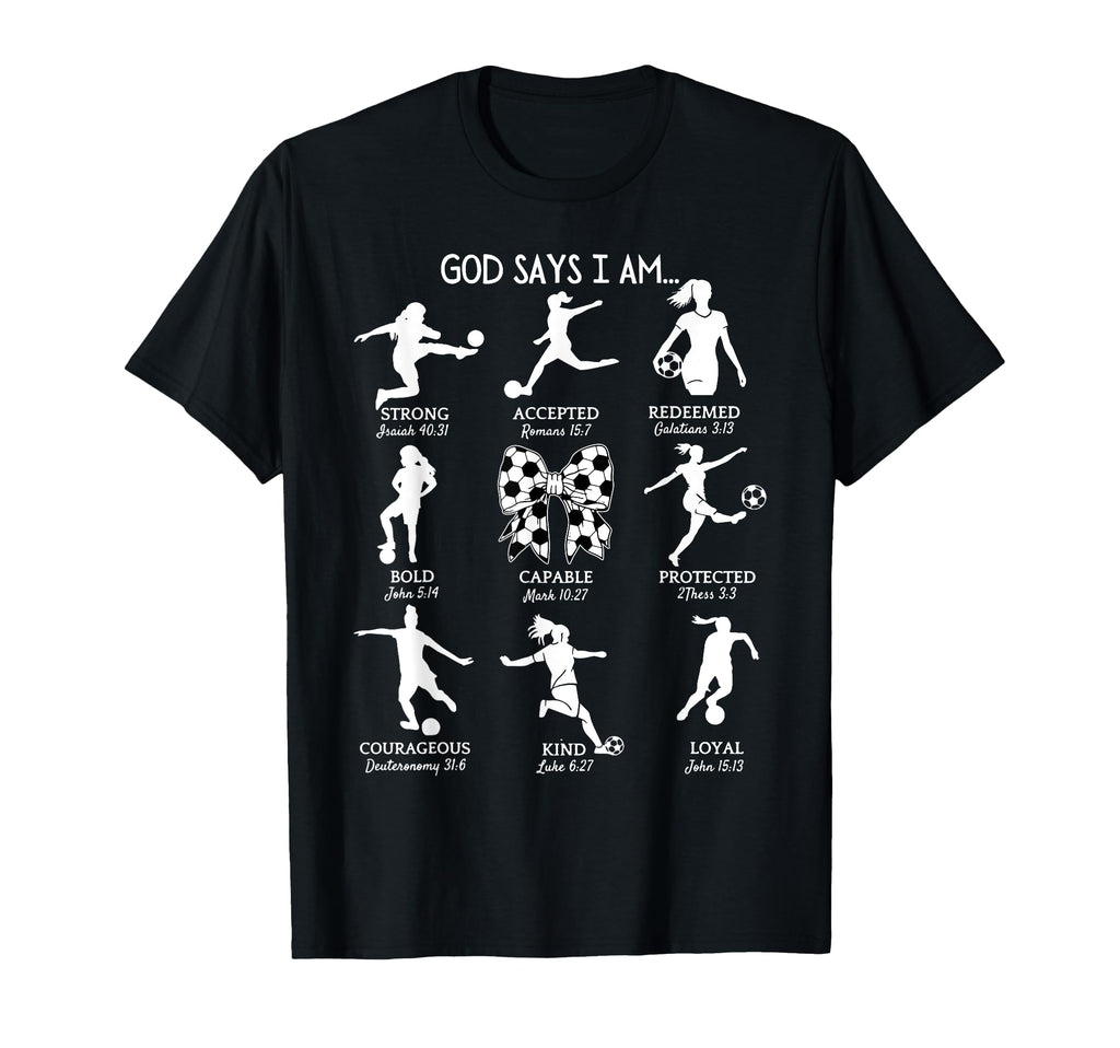 Coquette God Says I Am Bible Verse T-Shirt - Minimalist Print Men Women