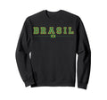 Brasil College Flag Brazil Lettering Sweatshirt - Novelty Apparel Unisex