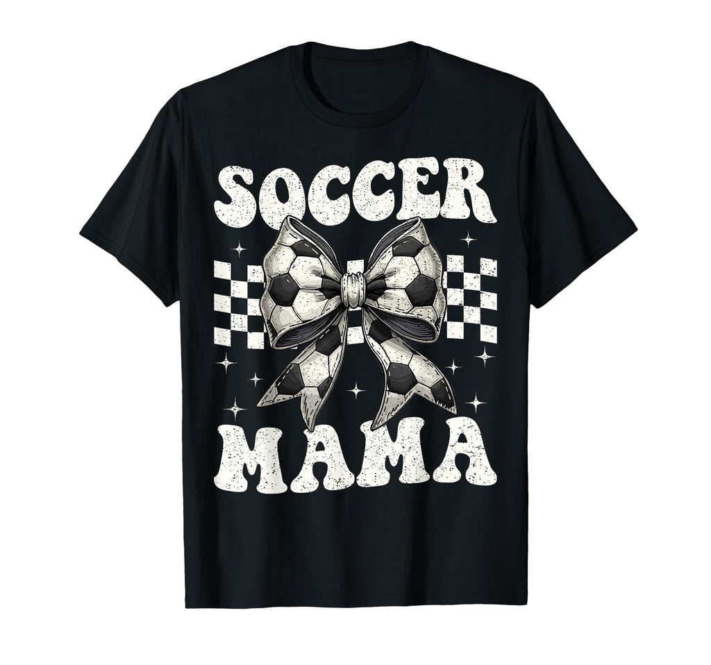 Soccer Mama Funny Coquette Bow Mom T-Shirt - Casual Everyday Wear Unisex