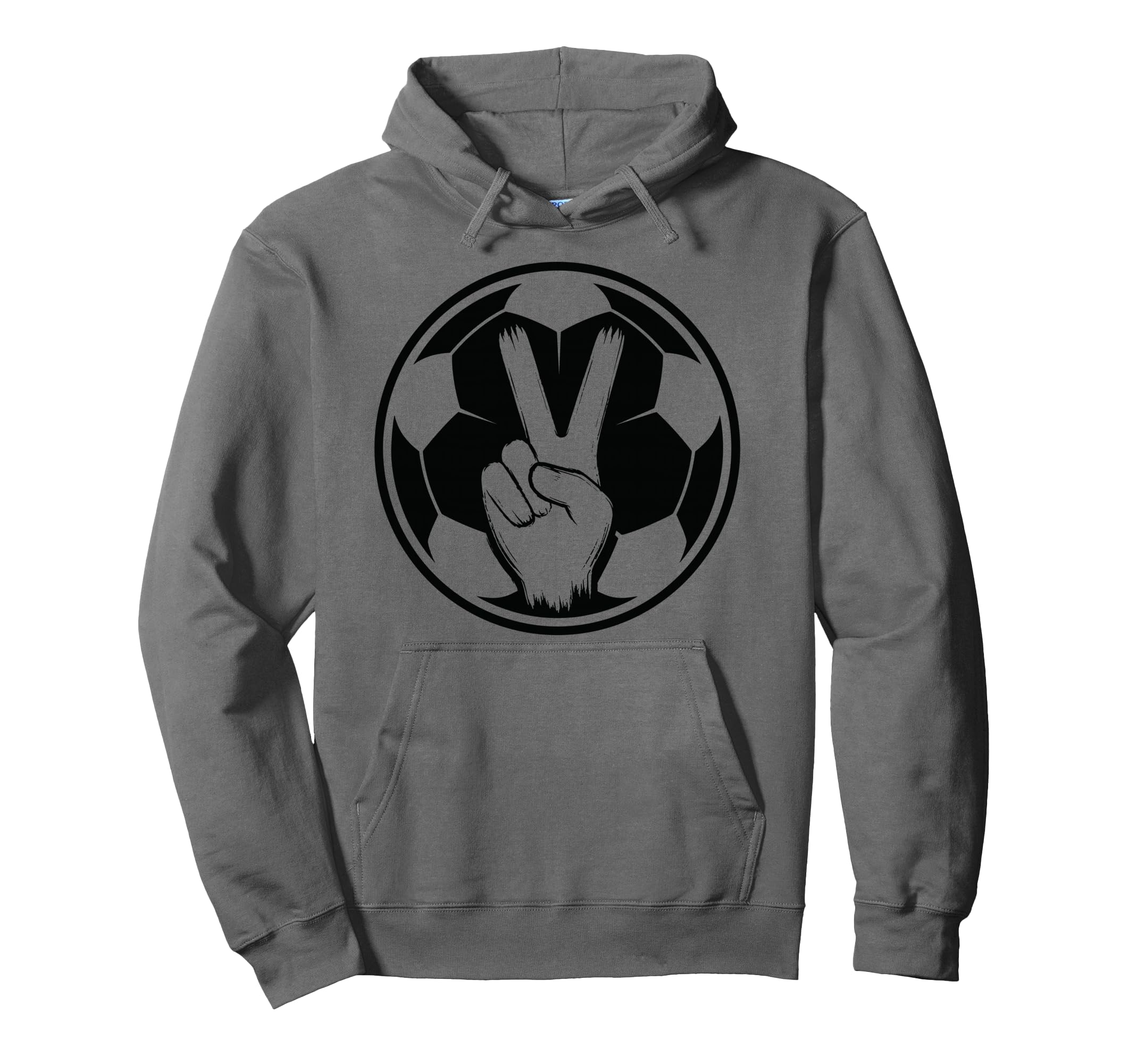 Soccer Peace Sign V Fingers Ball Hoodie - Unique Graphic for Adults