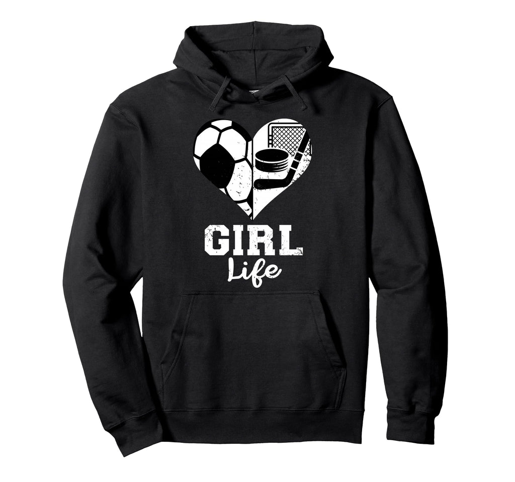 Life Heart Funny Soccer Hockey Hoodie - Minimalist Print Unisex