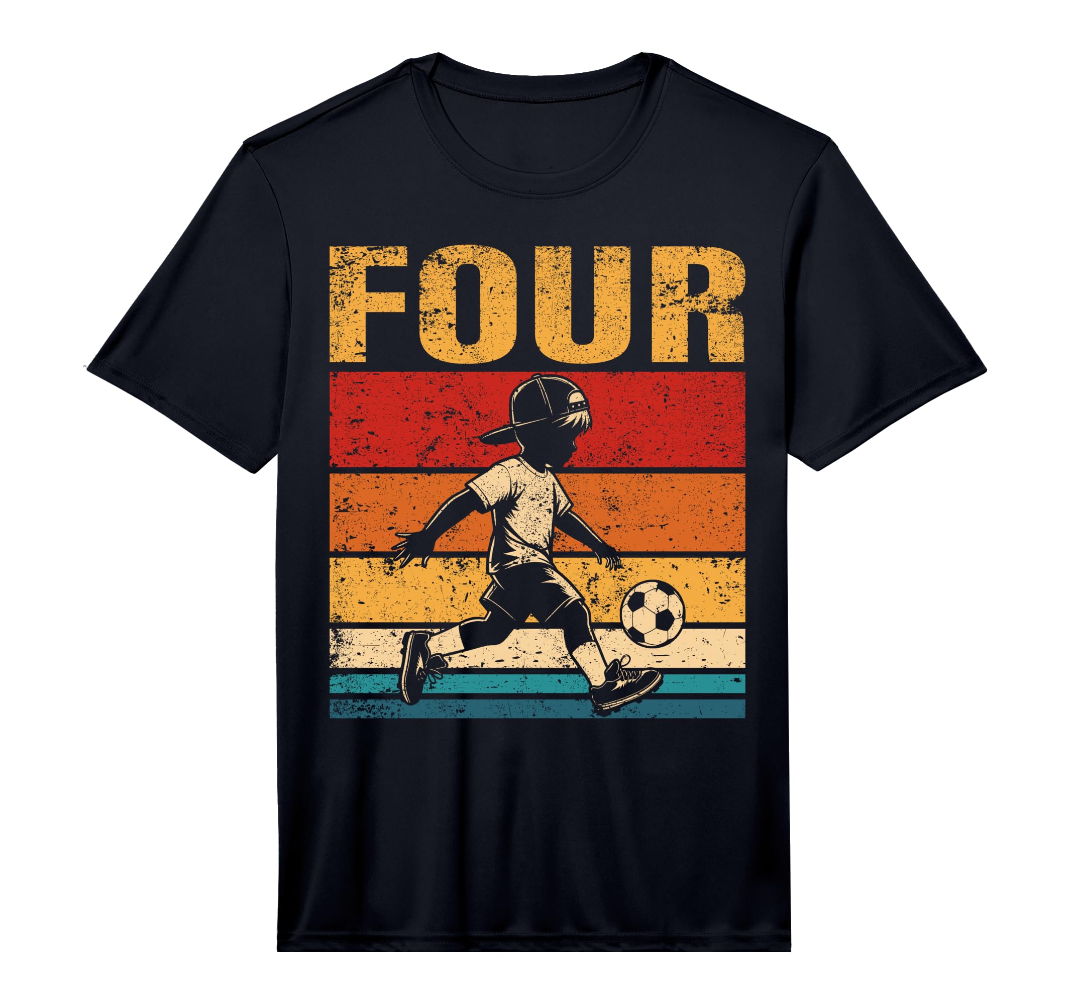4 Year Old Soccer Birthday 4Th T-Shirt - Minimalist Print Men Women