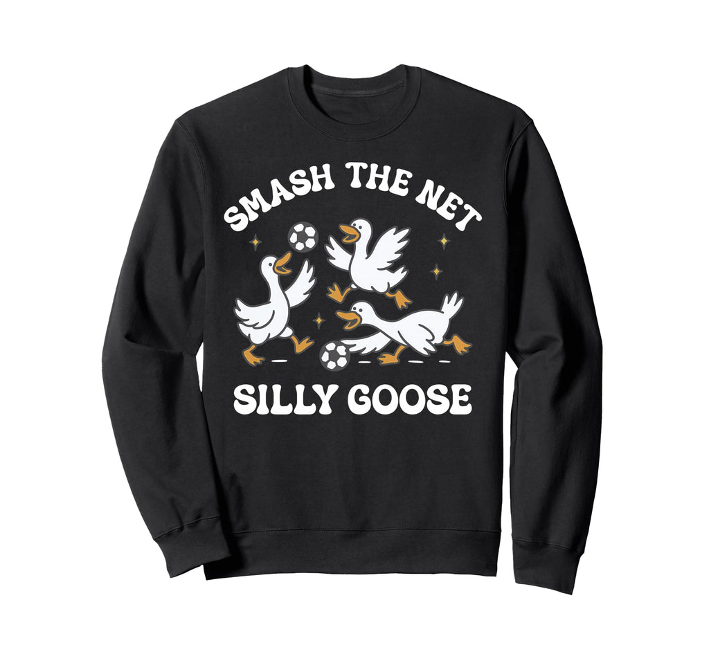 Silly Goose Playing Soccer Coach Sweatshirt - Minimalist Print for Adults