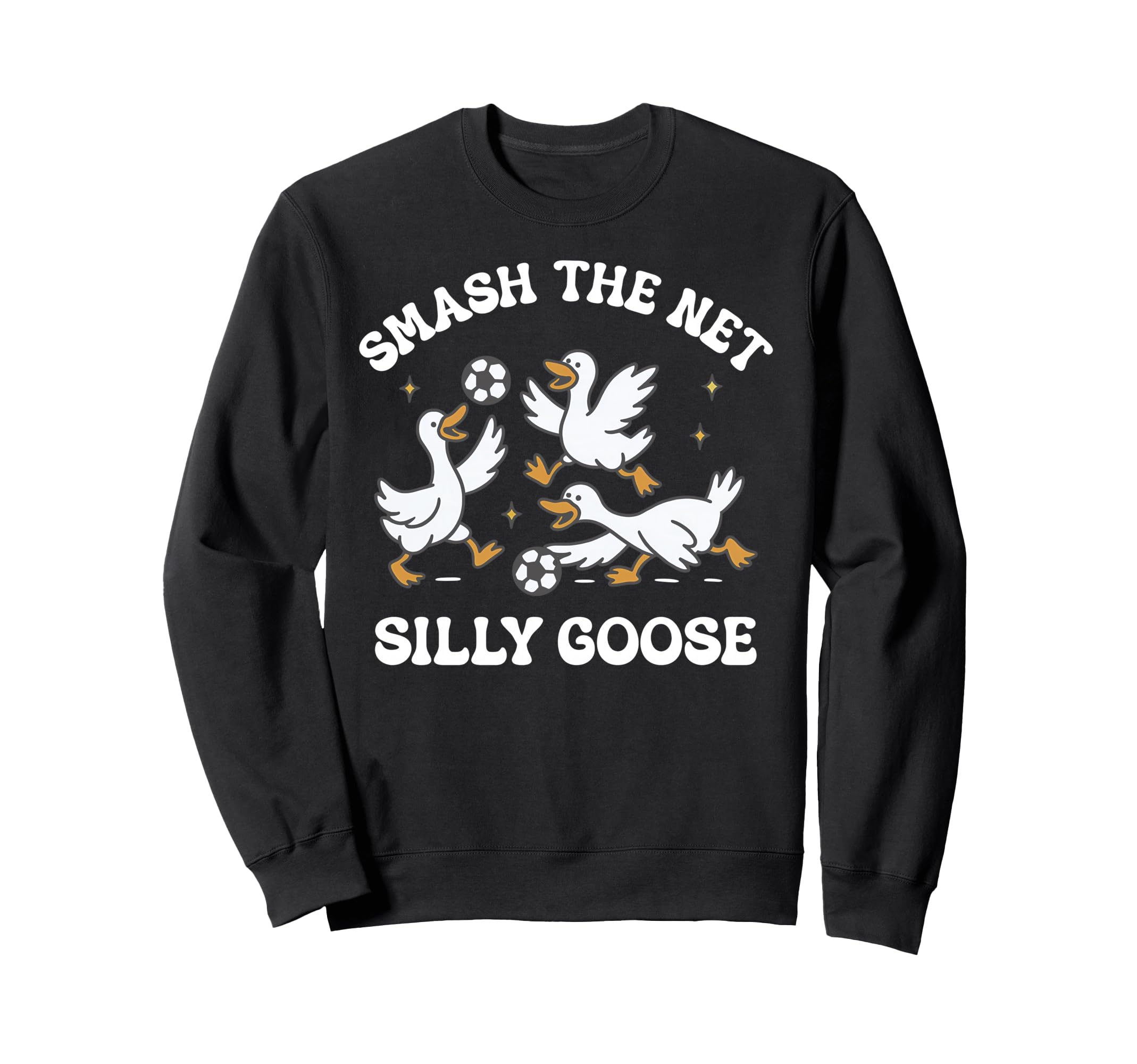 Silly Goose Playing Soccer Coach Sweatshirt - Minimalist Print for Adults