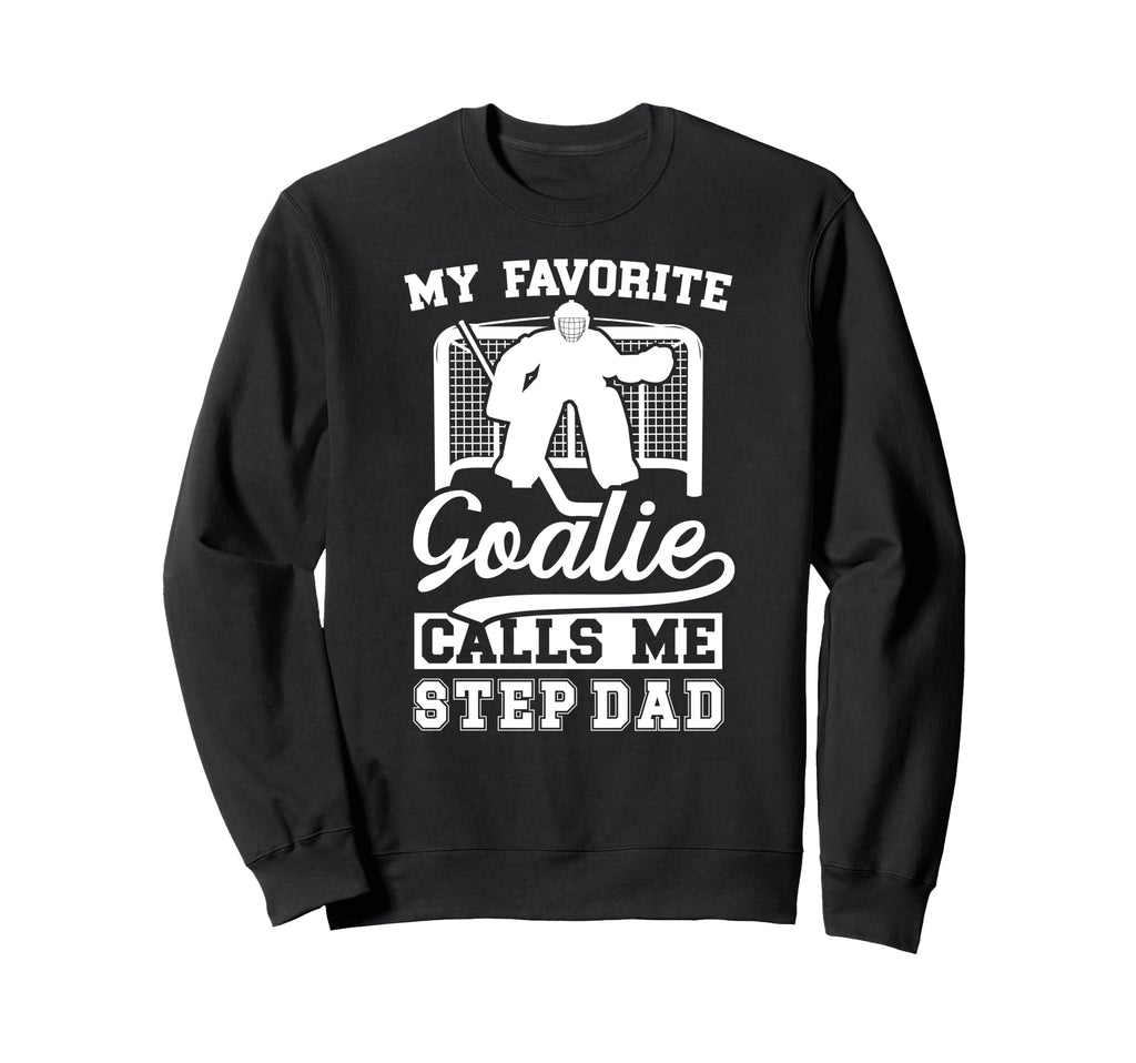 Proud Hockey Goalie Step Dad Sweatshirt - Minimalist Print for Adults