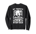 Proud Hockey Goalie Step Dad Sweatshirt - Minimalist Print for Adults