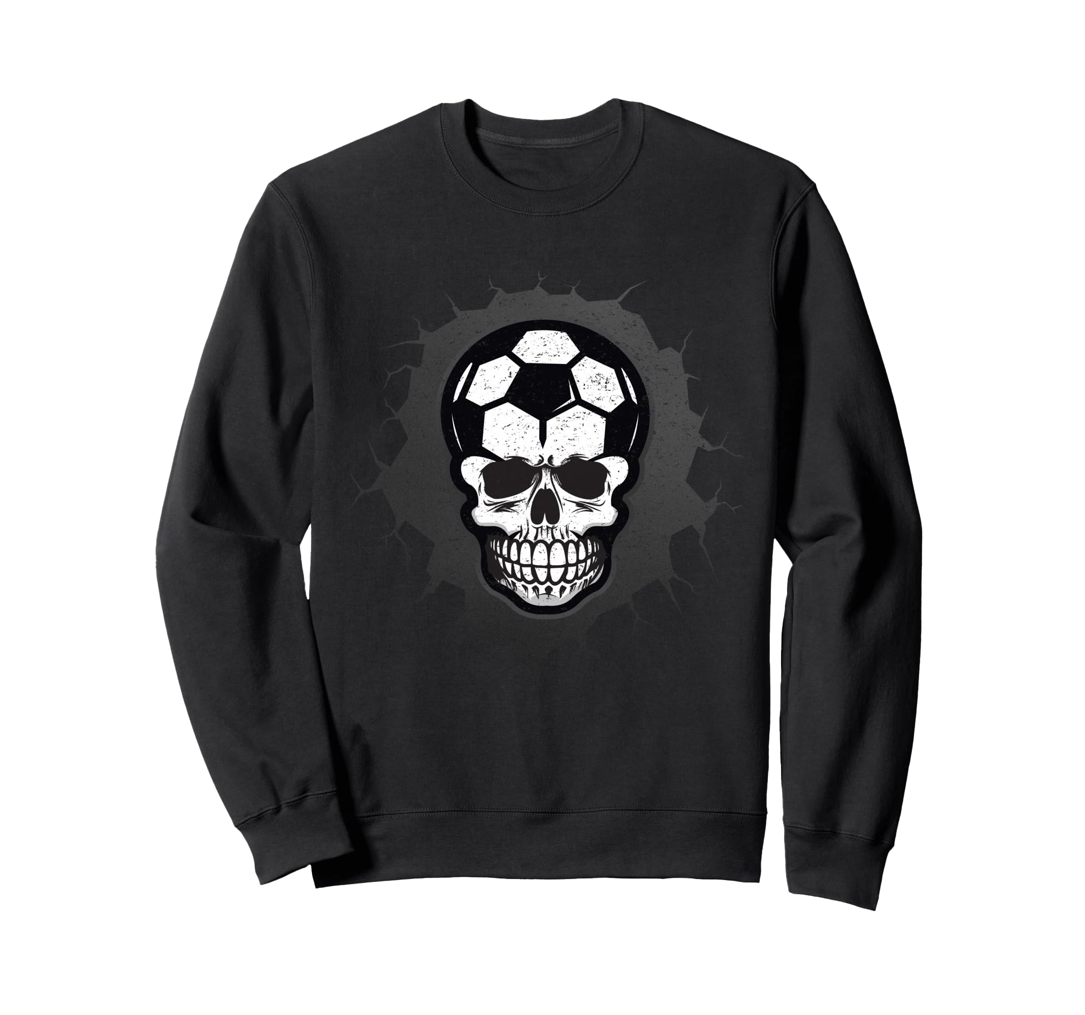 Soccer Skull Halloween Skeleton Sweatshirt - Aesthetic Graphic Men Women