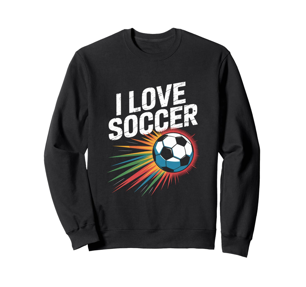 I Love Soccer Vibrant Ball Sweatshirt - Fun Novelty Design Men Women