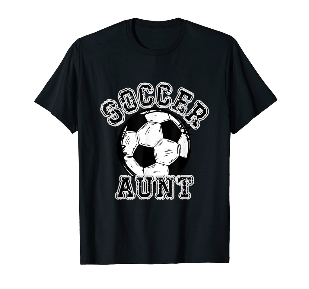 Soccer Ball Distressed Trending Aunt T-Shirt - Streetwear Style for Adults