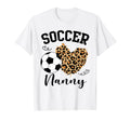Soccer Nanny Heart Leopard Nanny Family T-Shirt - Aesthetic Graphic Unisex
