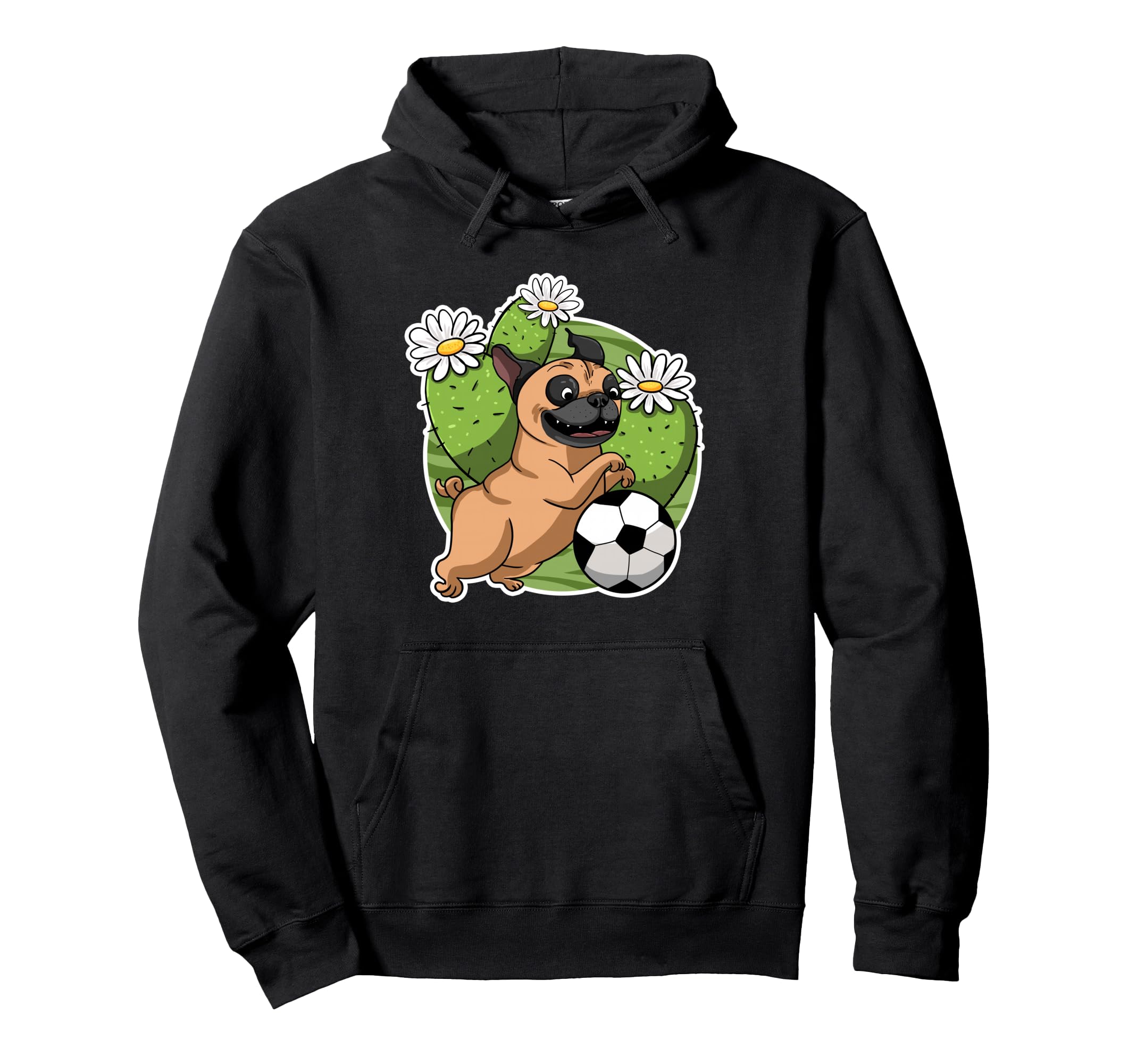 Pug Soccer Cactus Football Desert Plant Hoodie - Trendy Graphic Men Women
