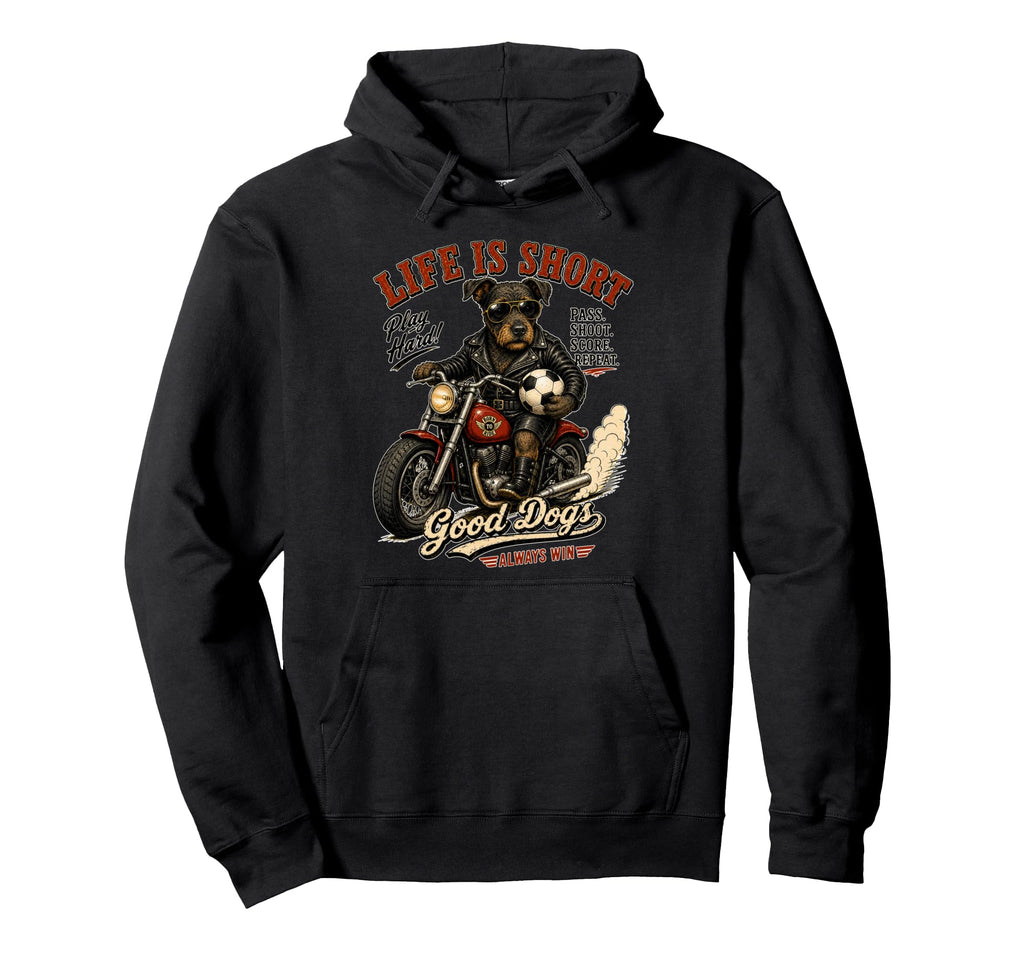 Patterdale Terrier Motorbike Love Footbal Hoodie - Graphic Print Men Women
