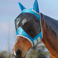Harrison Howard CareMaster Pro Luminous Horse Fly Mask Large Eye Space Standard with Ears UV Protection for Horse Sky Blue S Pony