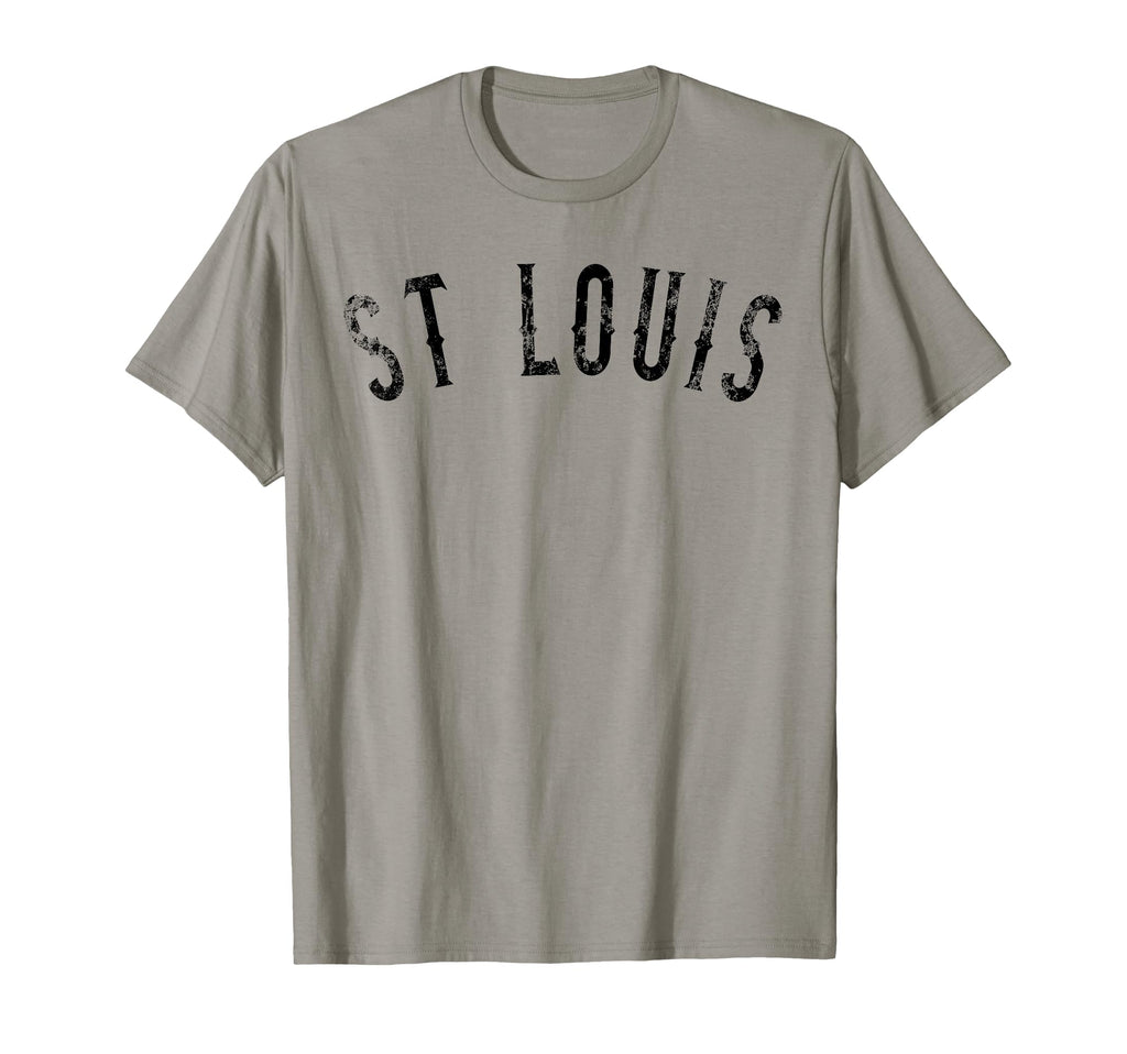 St Louis Distressed Black Text Sl T-Shirt - Unique Graphic for Adults