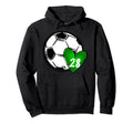 Womens Custom Soccer Mom Number 28 Heart Mom Hoodie - Graphic Print Unisex