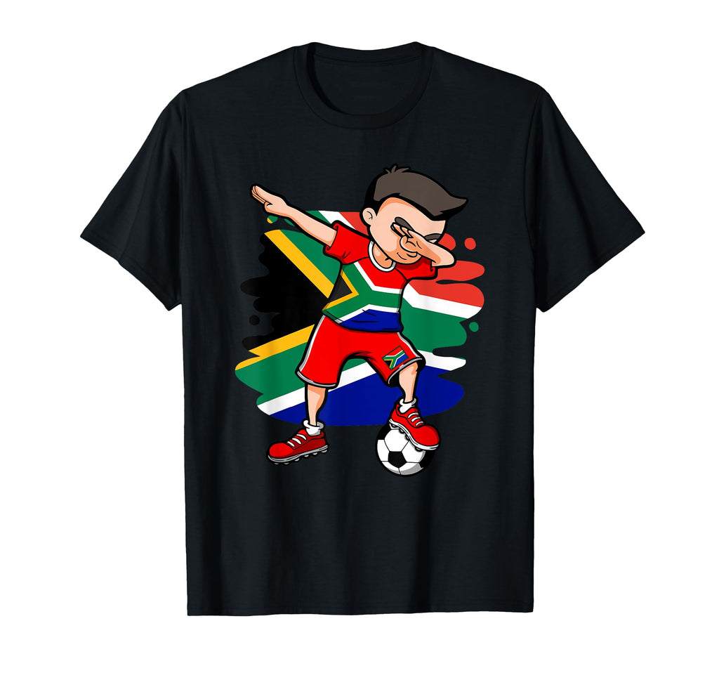 Dabbing Soccer South Africa Fans T-Shirt - Unique Graphic for Adults