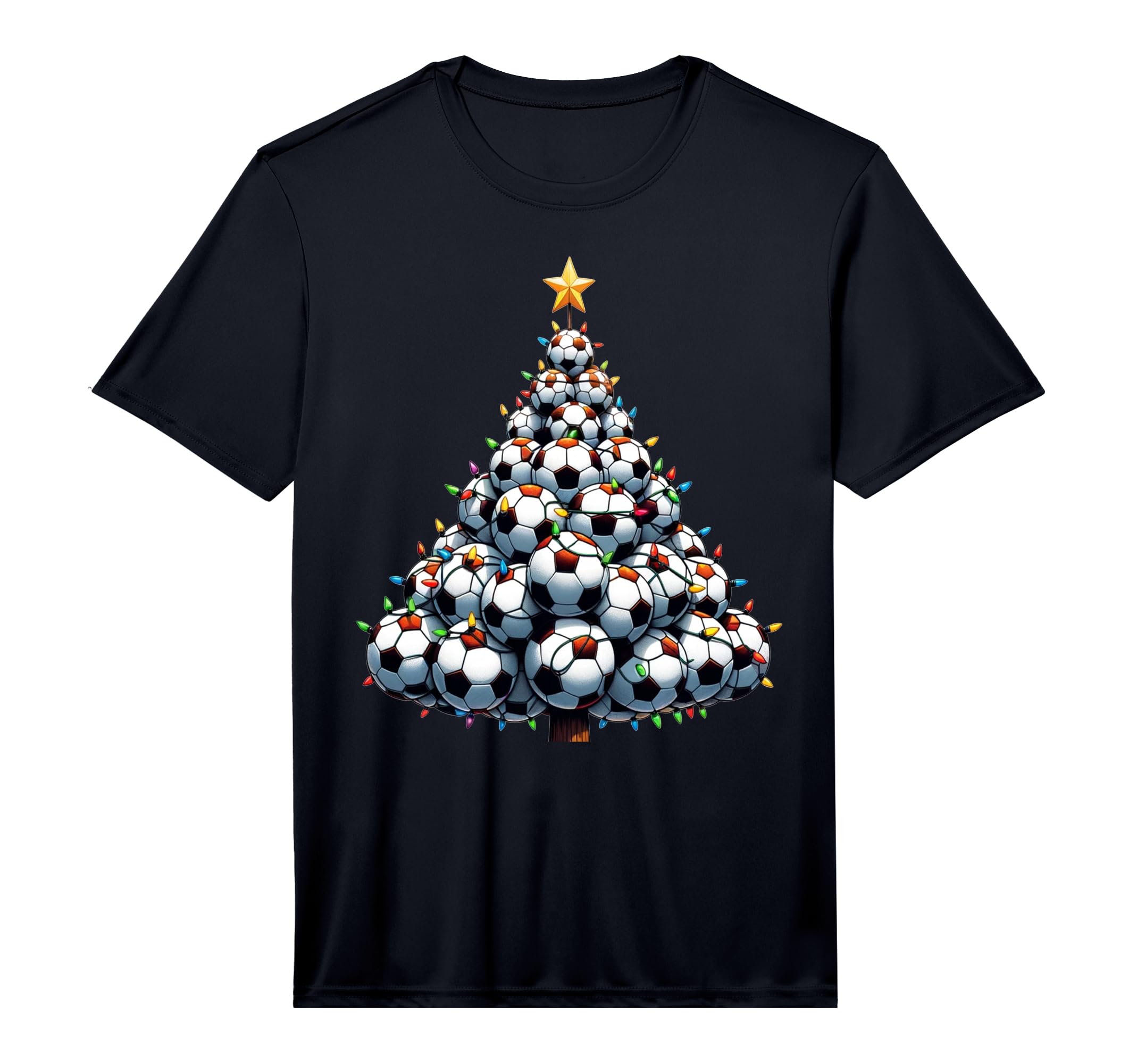 Santa Soccer Tree Football Soccer T-Shirt - Custom Art Print Men Women