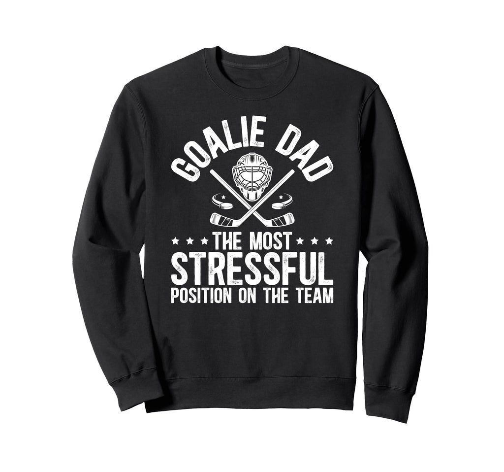 Funny Hockey Goalie Dad Hockey Sweatshirt - Graphic Print for Adults