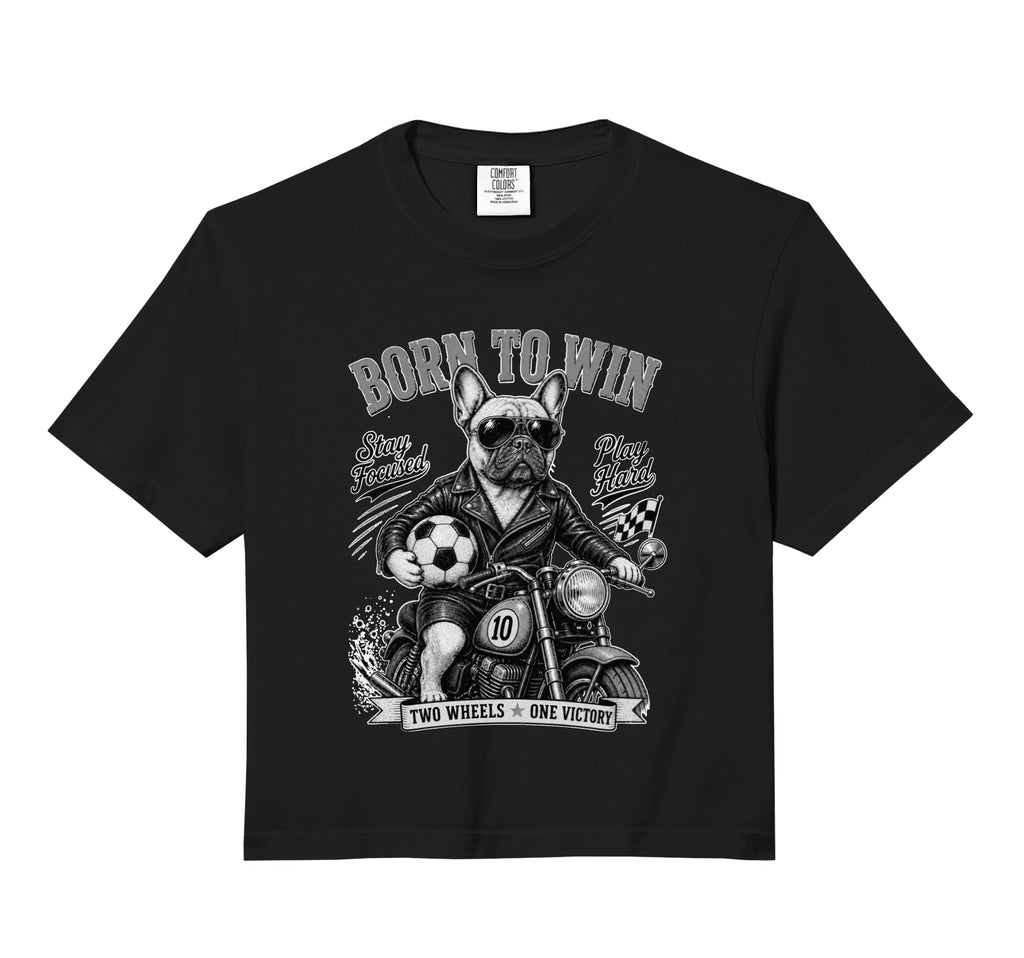 French Bulldog Ride Motorbike Love T-Shirt - Minimalist Print Men Women