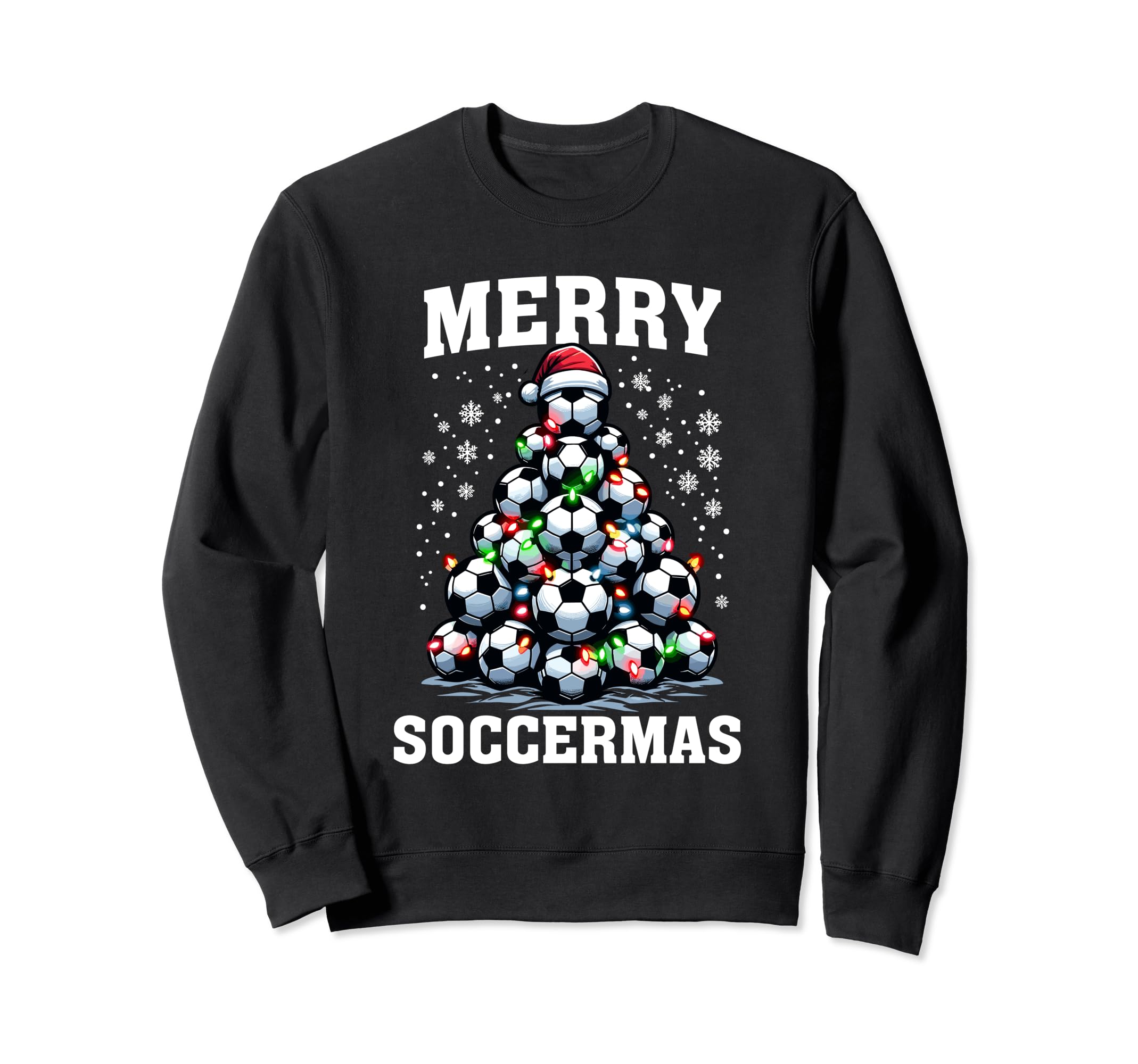 Merry Soccermas Funny Soccer Sweatshirt - Casual Everyday Wear Unisex