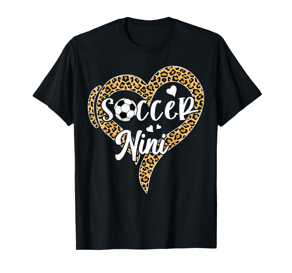 Soccer Nini Leopard Heart T-Shirt - Aesthetic Graphic for Adults