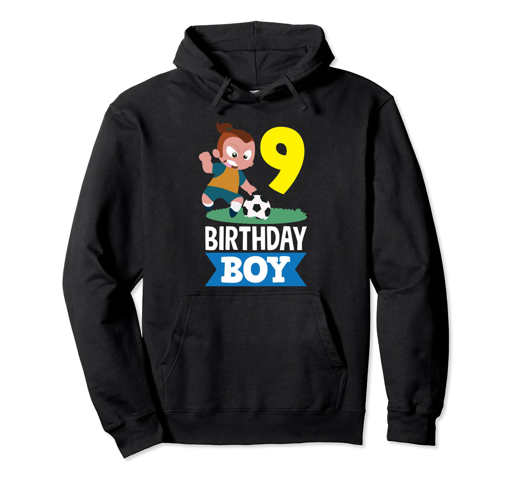 9Th Birthday 9 Years Soccer Football Hoodie - Aesthetic Graphic Men Women