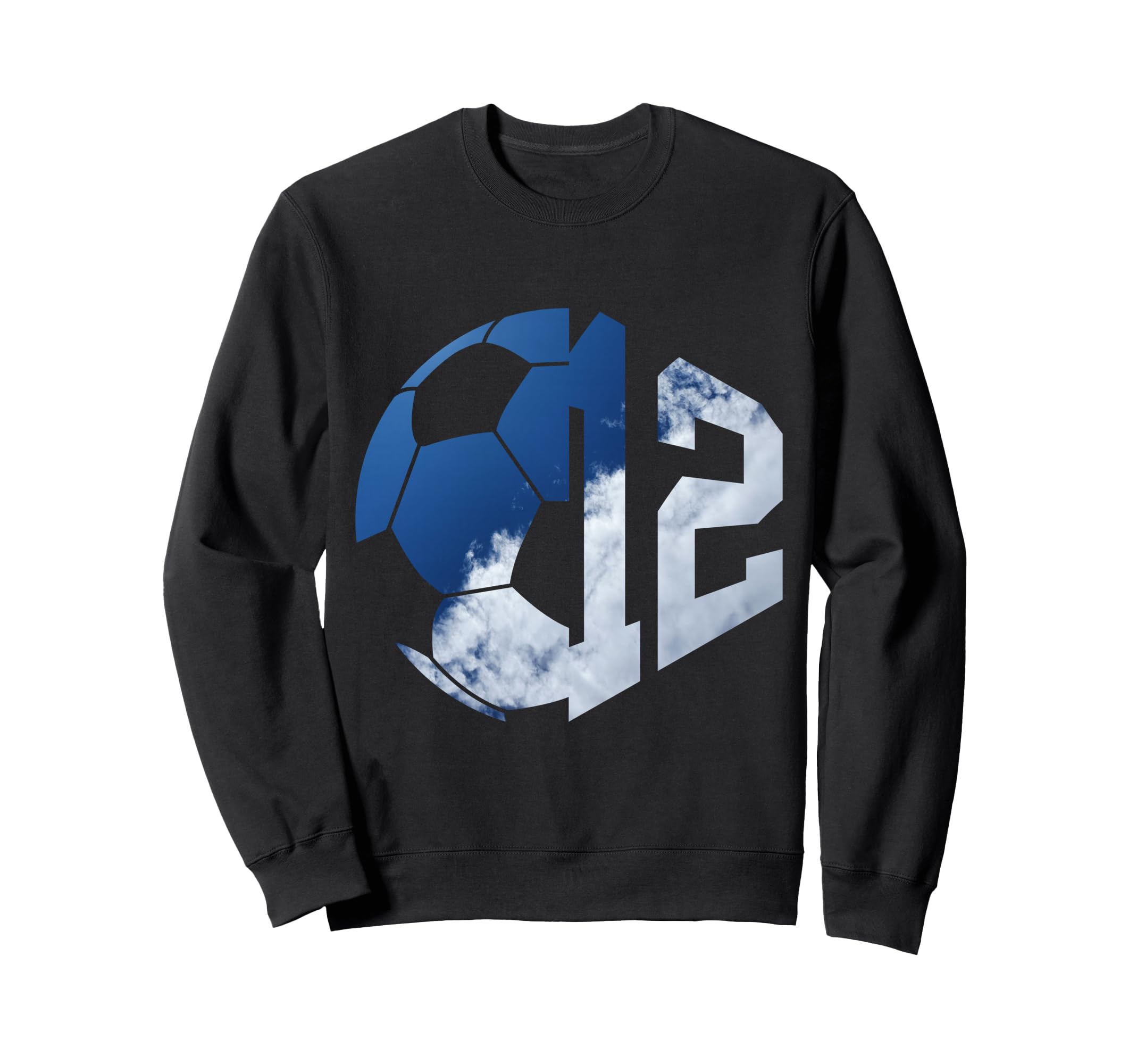Number 12 Years Soccer 12Th Sweatshirt - Minimalist Print for Adults