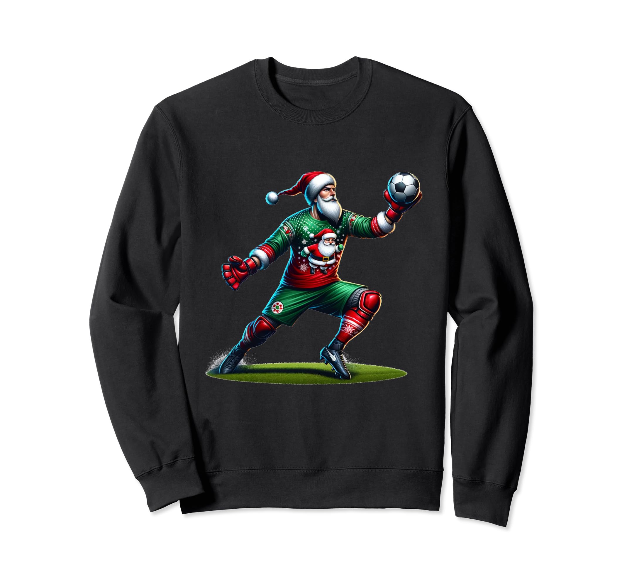 Santa Claus Soccer Goalie Sweatshirt - Graphic Print Men Women