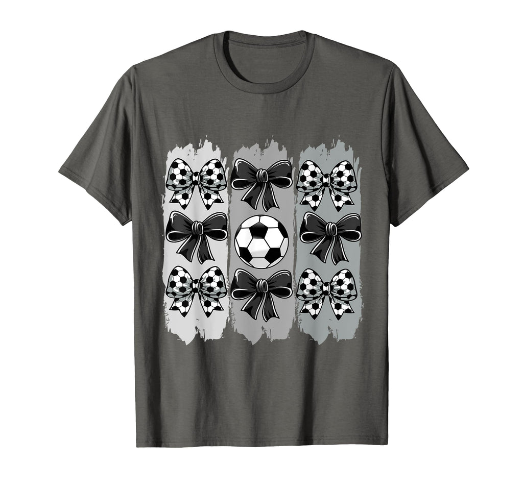 Soccer Coquette Bow Soccer Ball T-Shirt - Minimalist Print Men Women