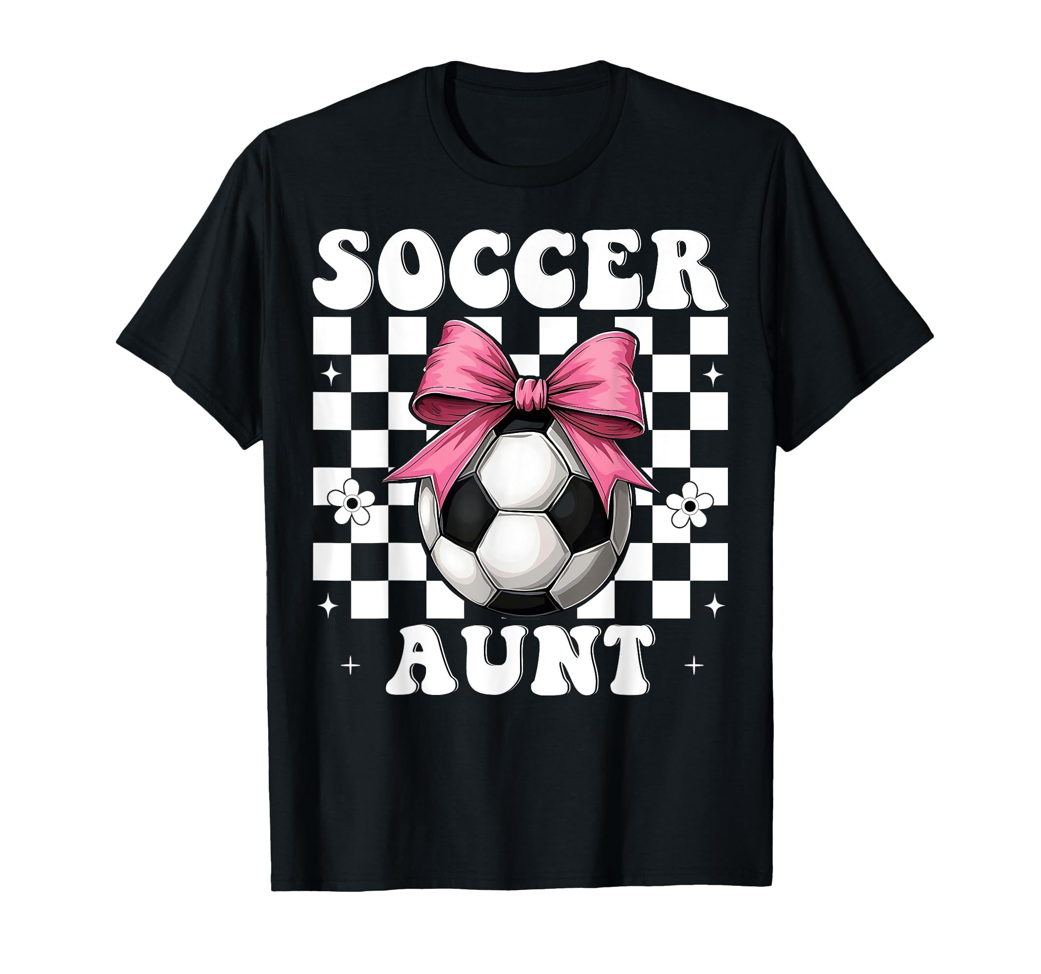 Soccer Aunt Soccer Auntie Coquette Bow T-Shirt - Trendy Graphic Unisex