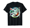 Bunny Kicks Soccer Ball Past Chimp T-Shirt - Trendy Graphic for Adults