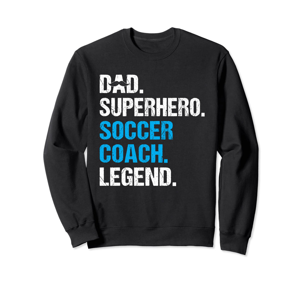 Dad Superhero Soccer Coach Funny Sweatshirt - Graphic Print for Adults