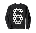Soccer 6 Jersey Number Sweatshirt - Unique Graphic Men Women