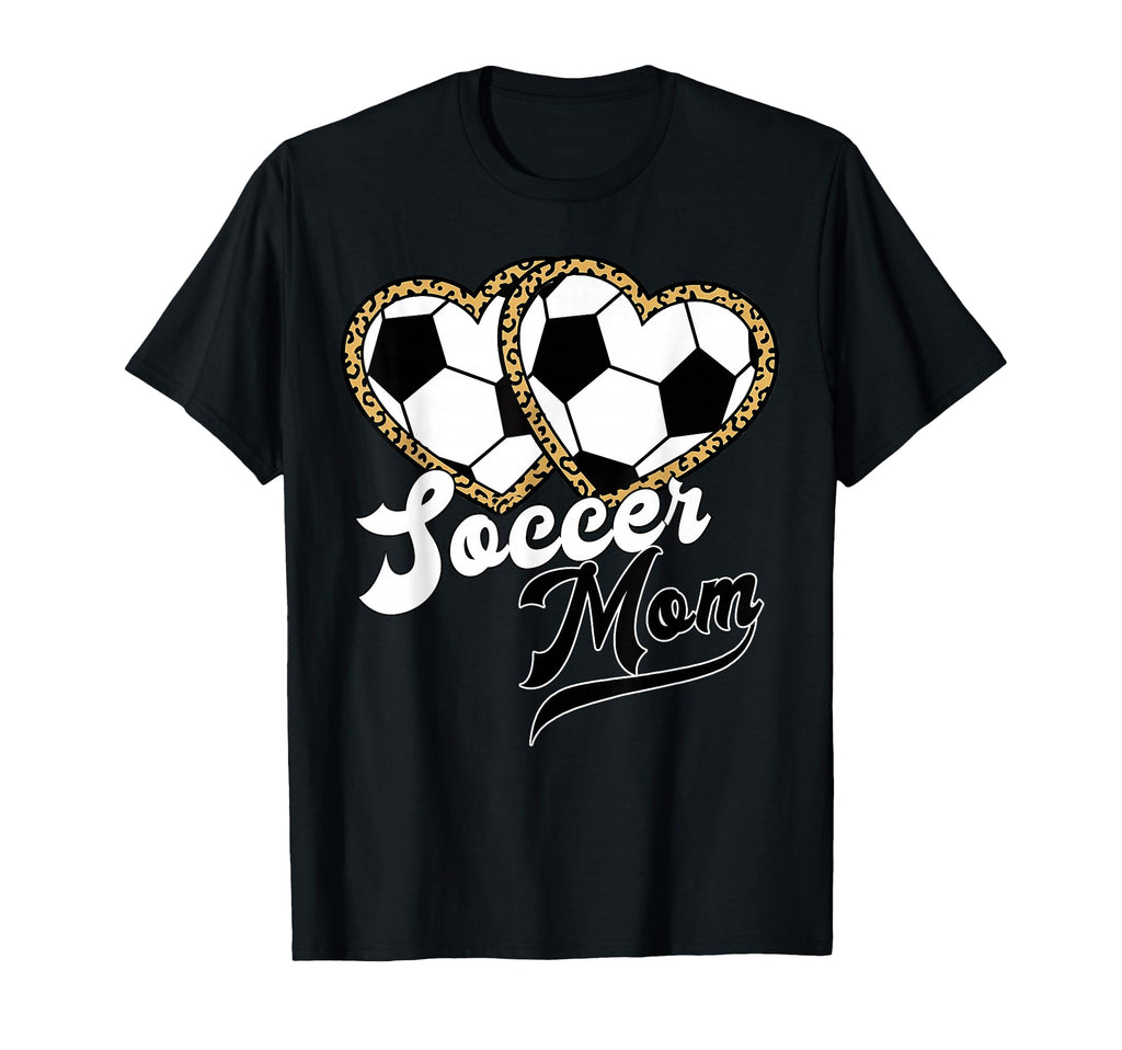 Soccer Mom Leopard Heart Proud Mama T-Shirt - Minimalist Print Unisex