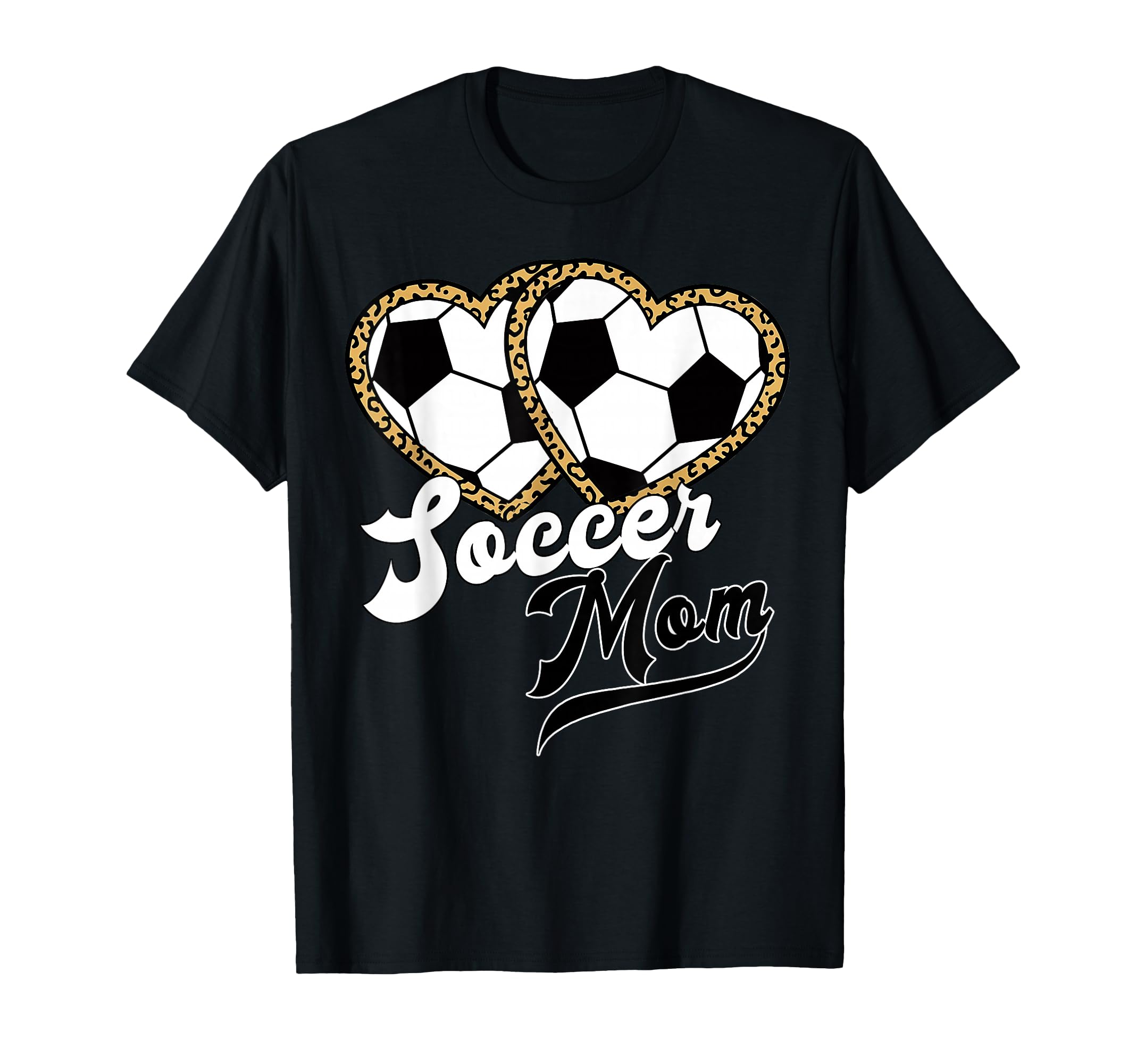 Soccer Mom Leopard Heart Proud Mama T-Shirt - Minimalist Print Unisex
