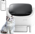 Greesum Automatic Self-Cleaning Litter Box for Cats - Open-Top Design, Easy Odor Control, Smart APP Control, 15L Large Waste Bin, Includes Trash Bags & Mat (Grey)