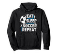 Soccer Lovers Eat Sleep Repeat Sports Hoodie - Graphic Print for Adults