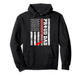 Proud Dad American Distressed Flag Funny Hoodie - Streetwear Style Unisex