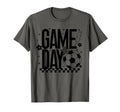 Game Day Soccer Season Mom Checkered T-Shirt - Graphic Print Unisex
