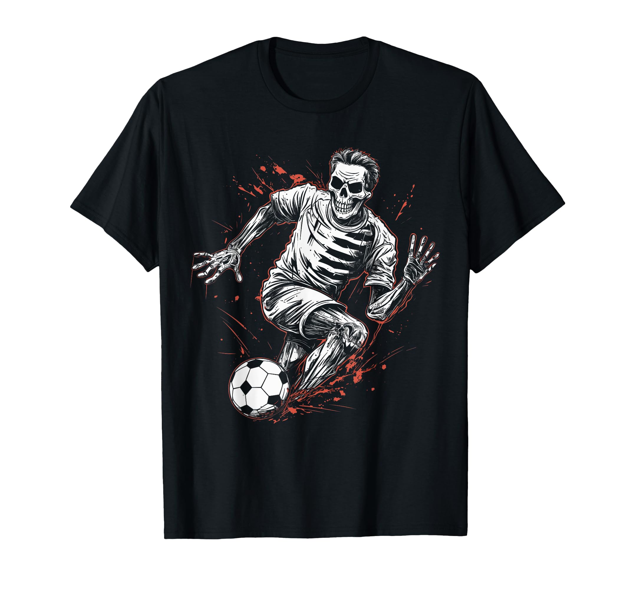 Soccer Skeleton Soccer Player T-Shirt - Fun Novelty Design Men Women