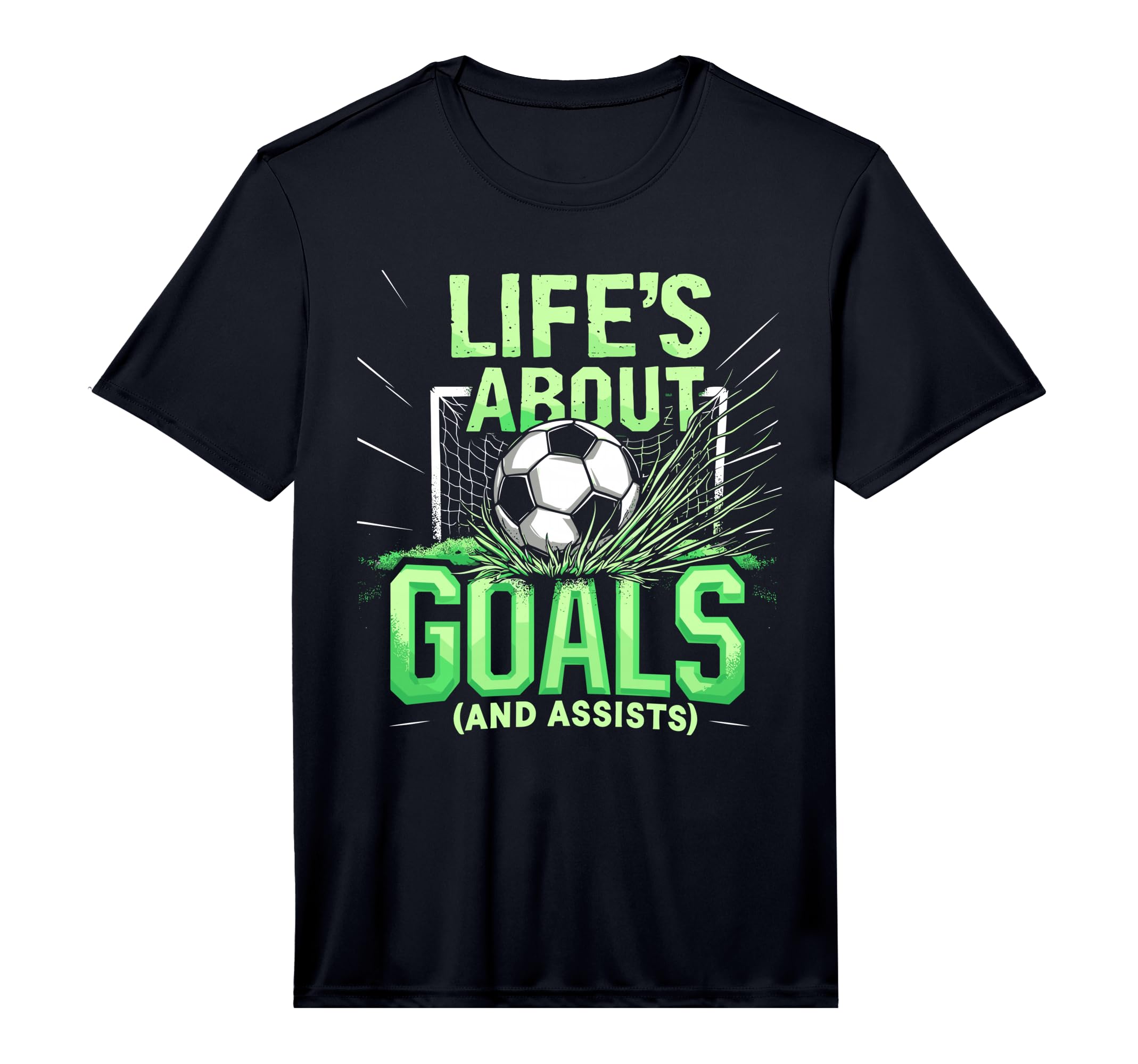 Soccer Lifes About Goals And Assists T-Shirt - Minimalist Print for Adults