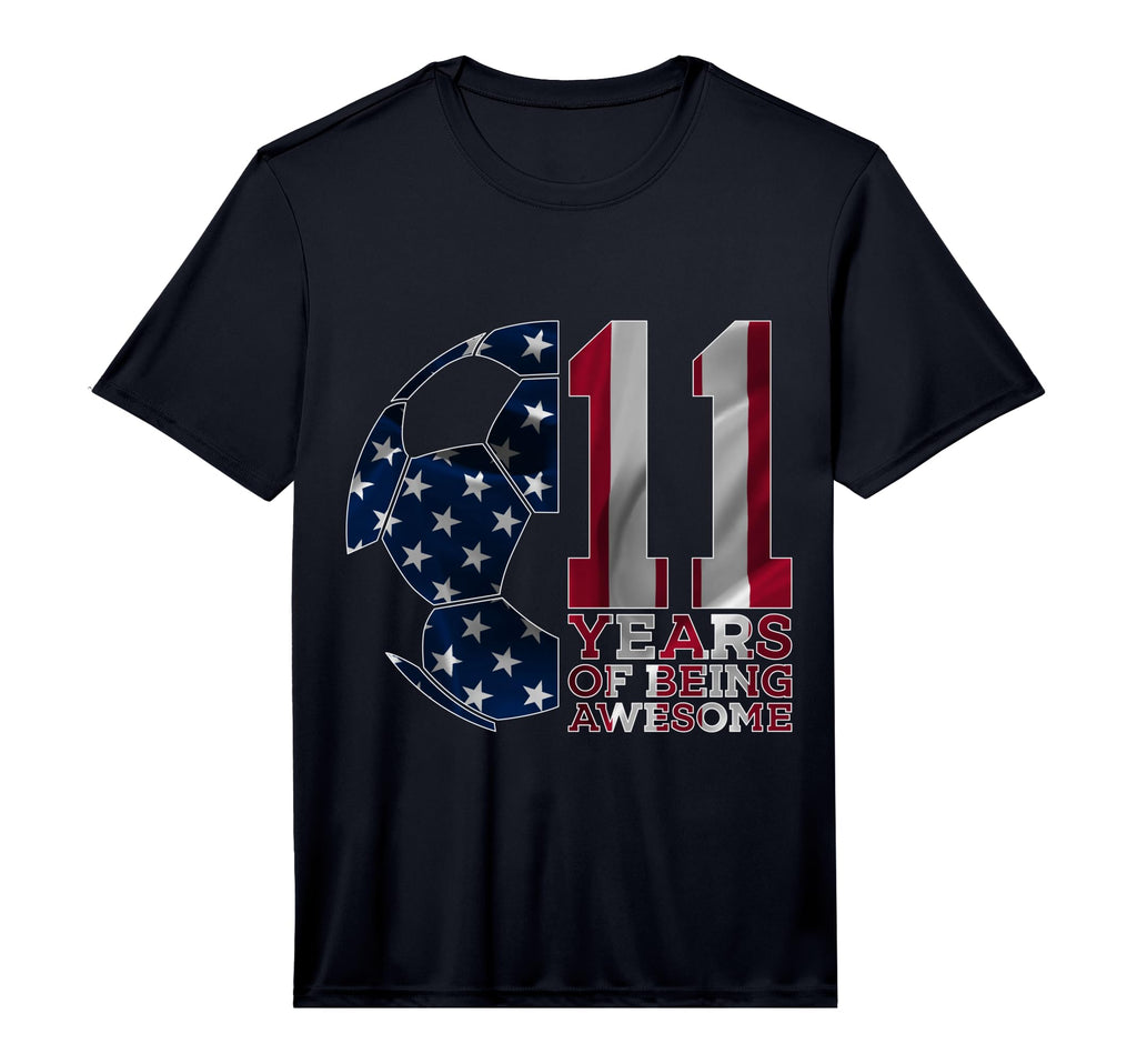 11 Years Being Awesome Soccer 11Th T-Shirt - Unique Graphic Men Women