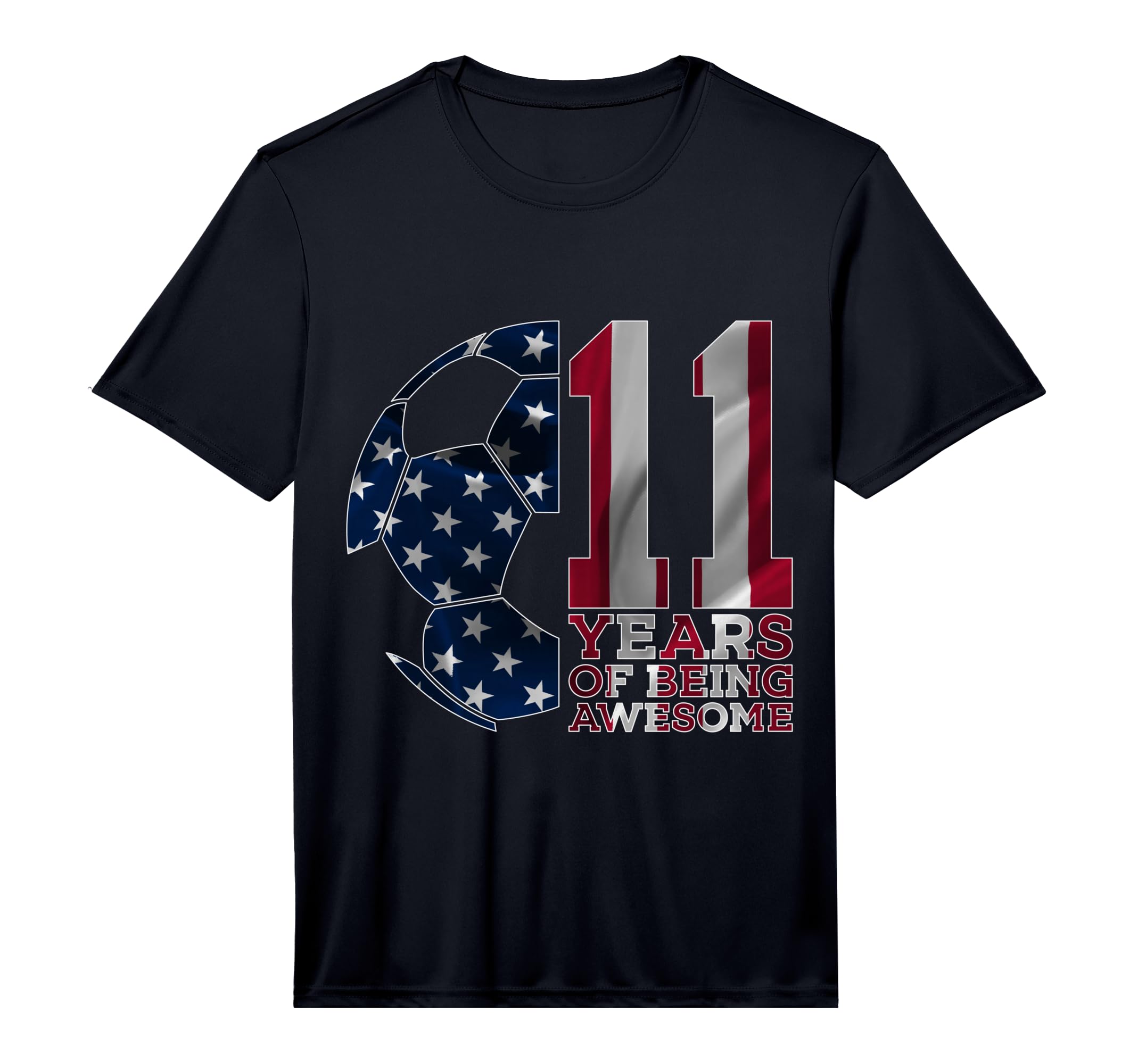 11 Years Being Awesome Soccer 11Th T-Shirt - Unique Graphic Men Women