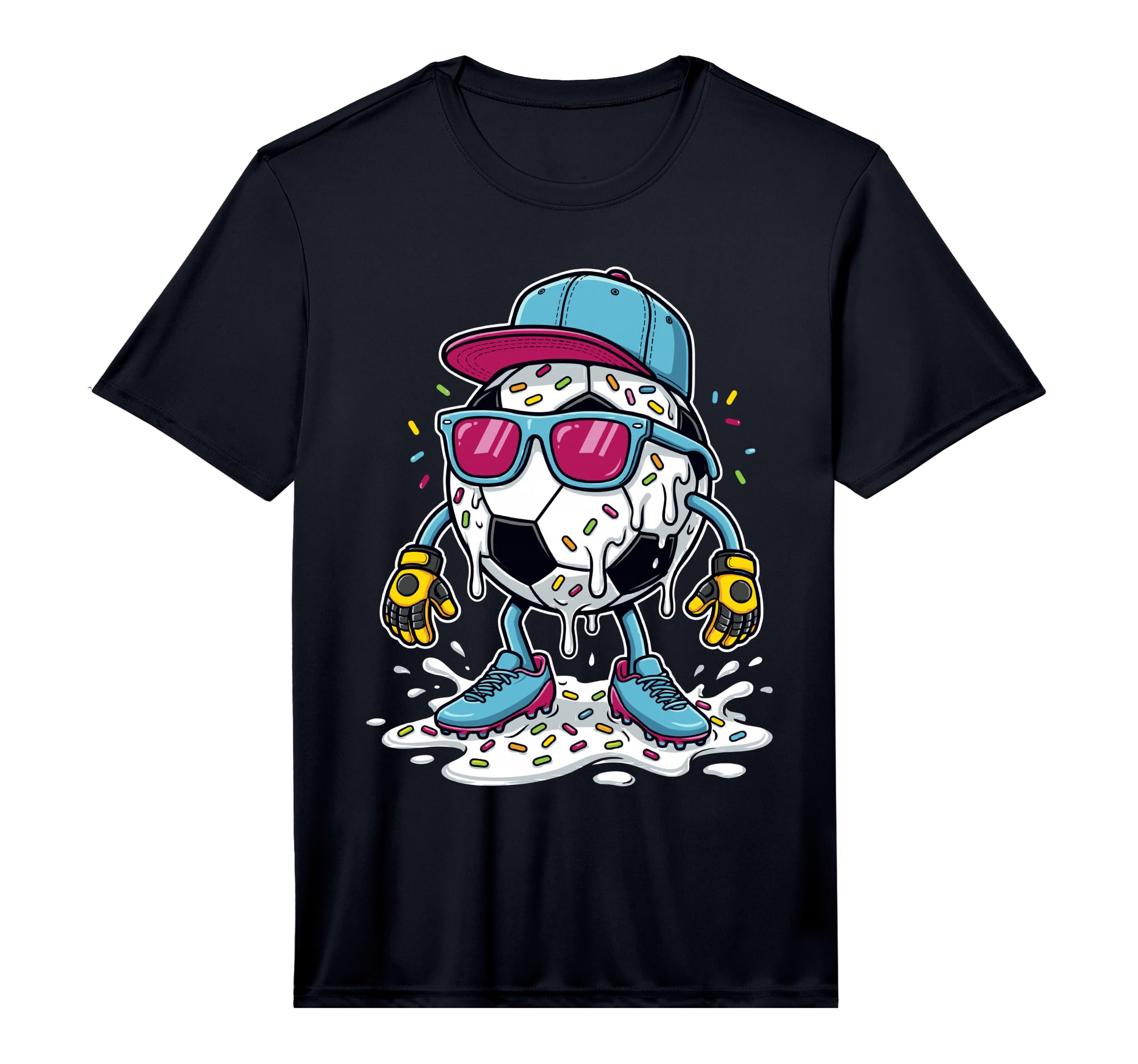 Soccer Ball Melting Ice Cream Drip T-Shirt - Aesthetic Graphic Men Women