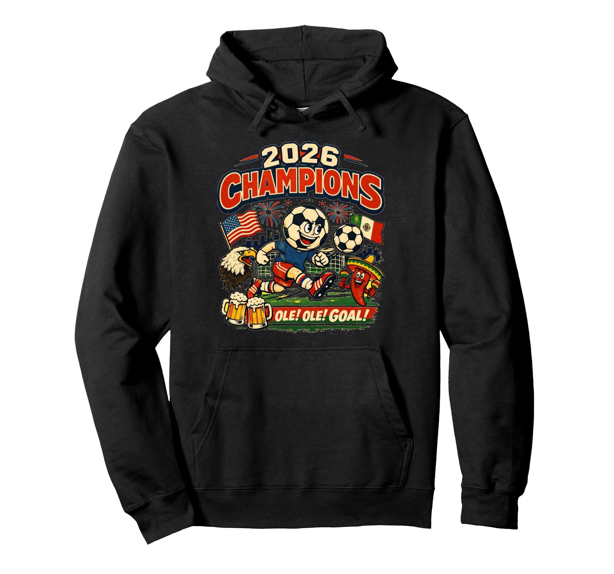 Soccer Champions 2026 Foodball Futbal Hoodie - Streetwear Style Unisex